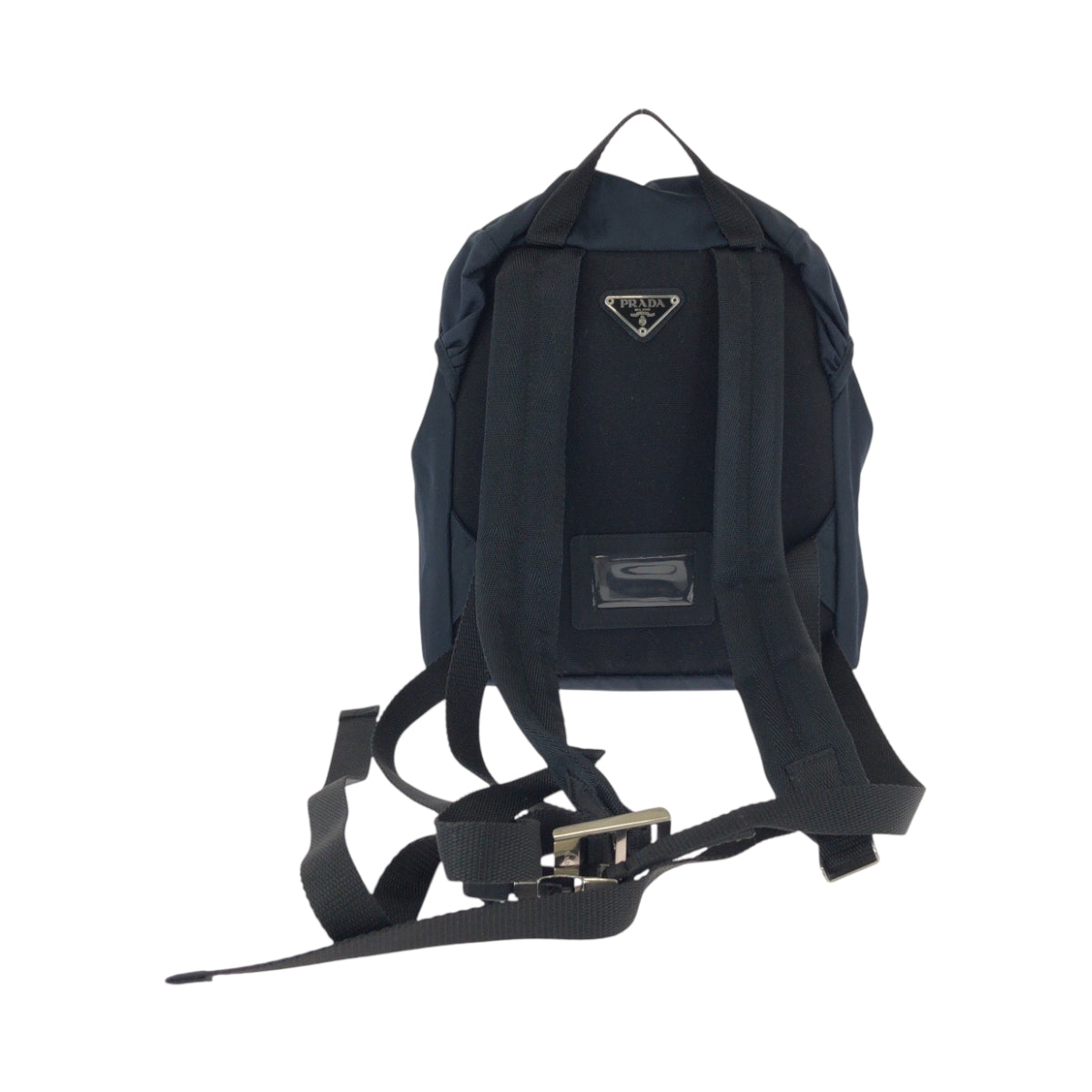 15891
PRADA プラダ テスート 三角ロゴプレート ネイビー シルバー金具 ナイロン リュックサック バックパック  レディース ABP40