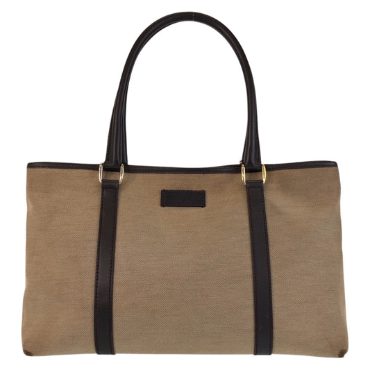 15892
GUCCI グッチ ベージュ ブラウン ゴールド金具 キャンバス / レザー 257302 トートバッグ ショルダーバッグ  レディース