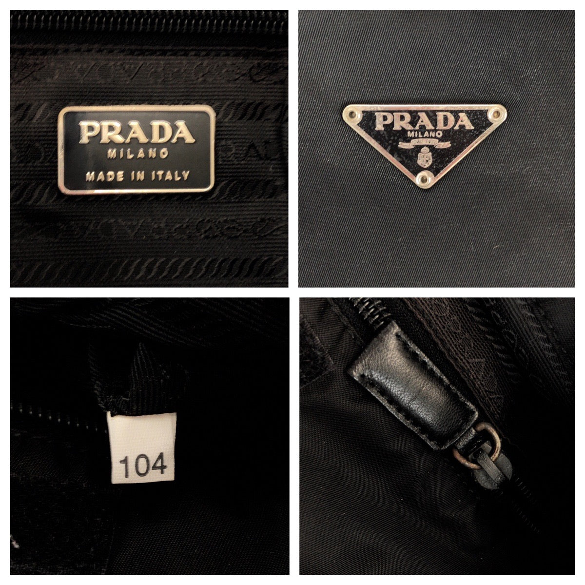 15894
PRADA プラダ テスート 三角ロゴプレート ブラック 黒 シルバー金具 ナイロン ショルダーバッグ サコッシュ  レディース AB33