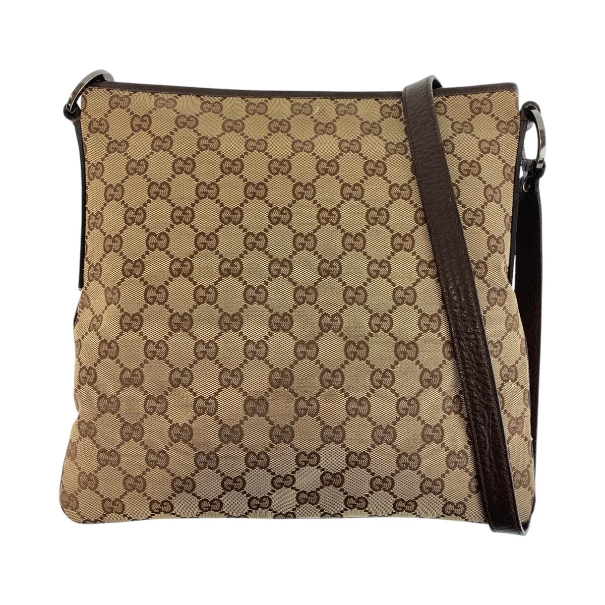 15895
GUCCI グッチ ベージュ ブラウン GGキャンバス / レザー 113013 ショルダーバッグ メッセンジャーバッグ  レディース