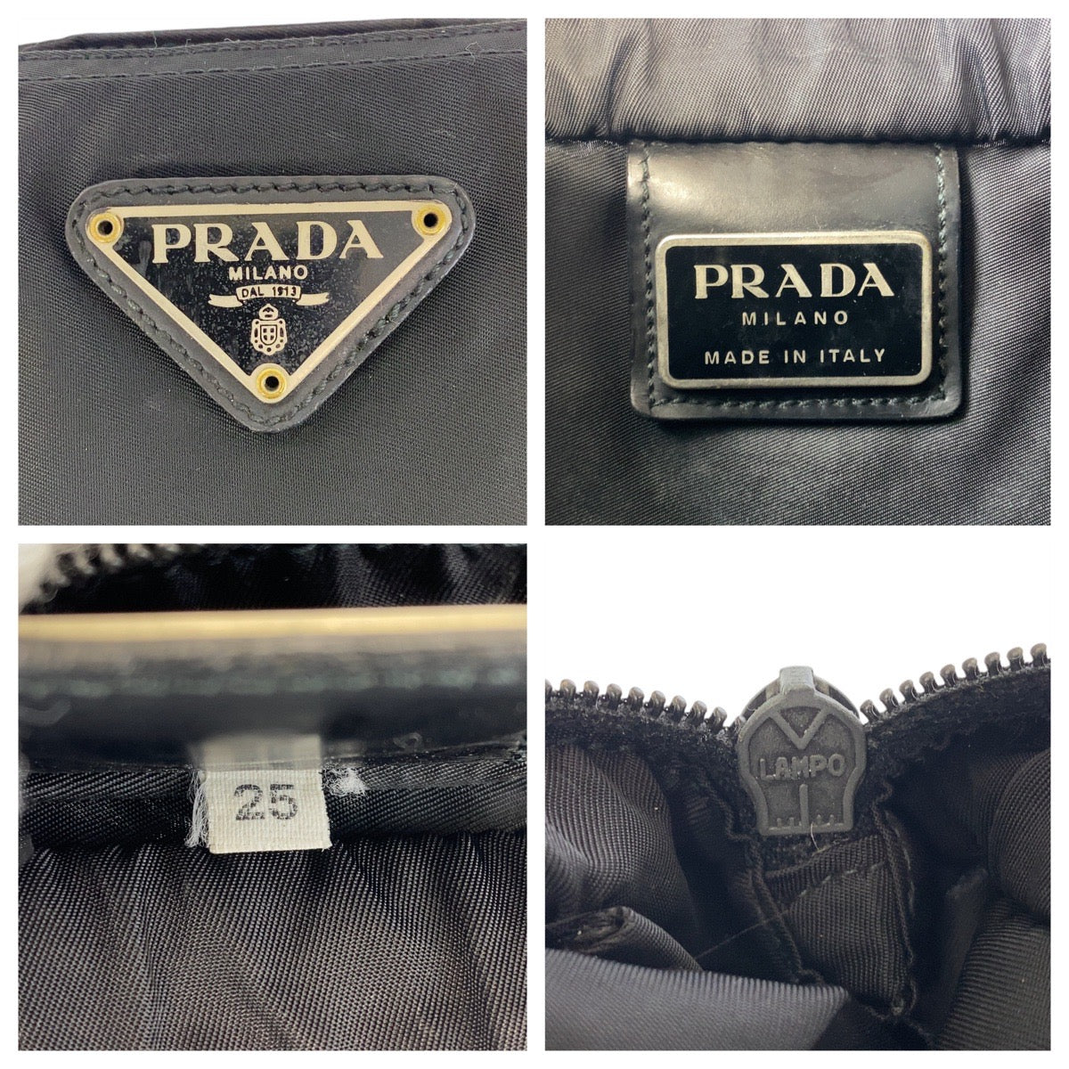 15896
PRADA プラダ テスート 三角ロゴプレート ブラック 黒 シルバー金具 ナイロン ショルダーバッグ メッセンジャーバッグ  レディース