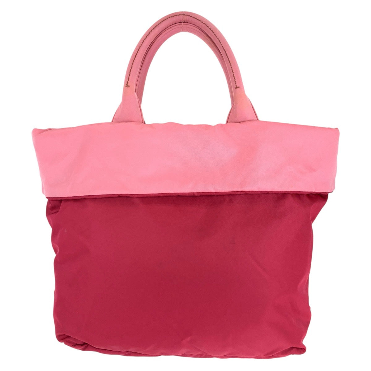 15898
PRADA プラダ テスート 三角ロゴプレート リバーシブル レッド ピンク シルバー金具 ナイロン トートバッグ ショルダーバッグ 2way  レディース AB32