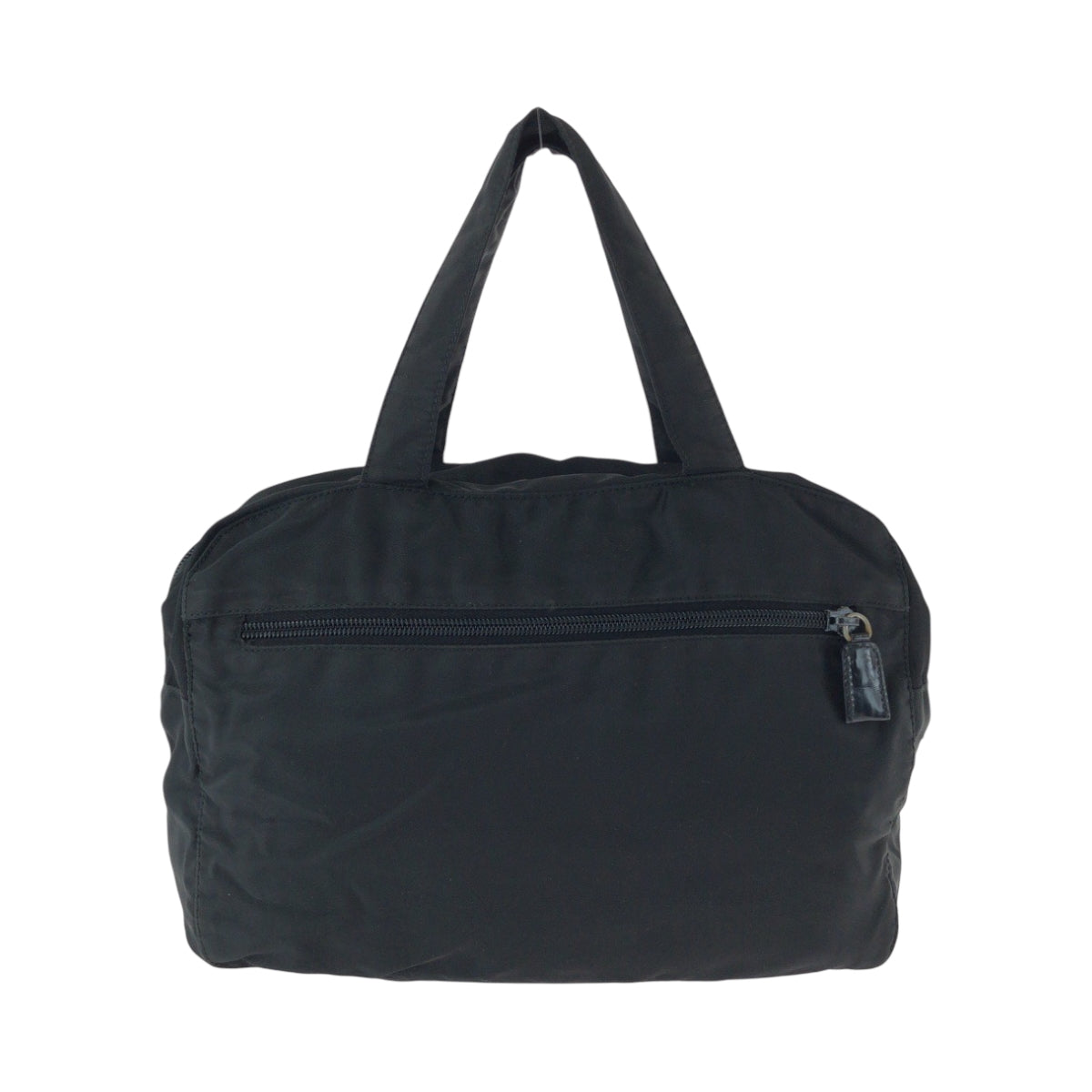 15899
PRADA プラダ テスート 三角ロゴプレート ブラック 黒 シルバー金具 ナイロン ハンドバッグ トートバッグ  レディース