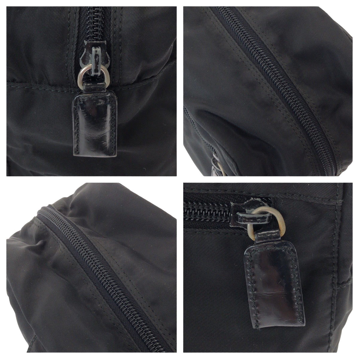 15899
PRADA プラダ テスート 三角ロゴプレート ブラック 黒 シルバー金具 ナイロン ハンドバッグ トートバッグ  レディース