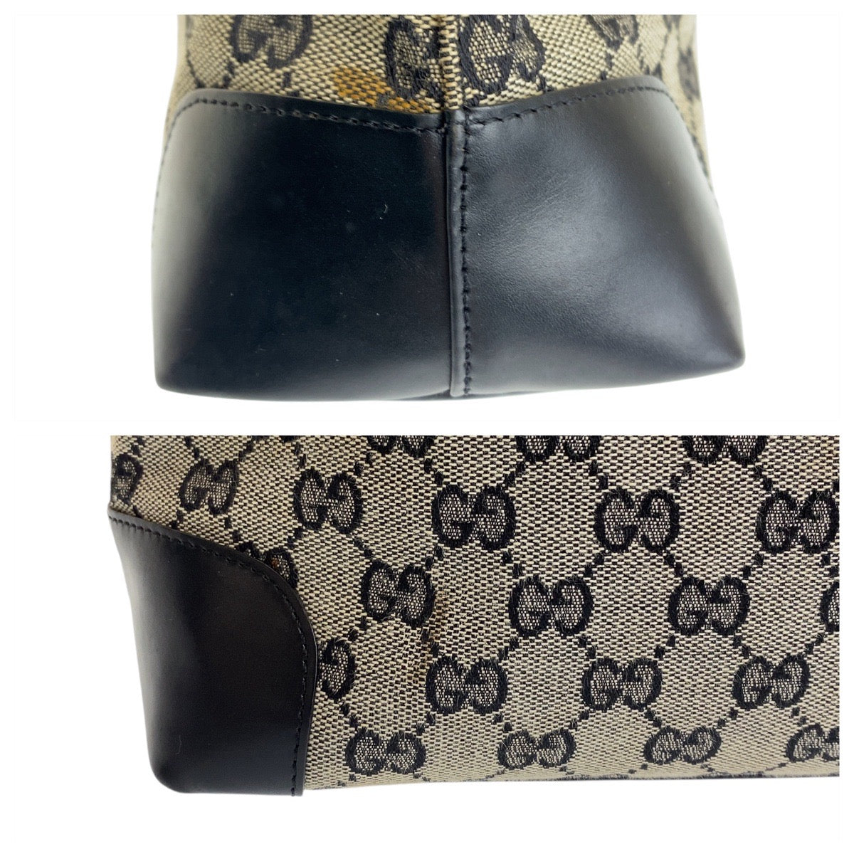 15900
GUCCI グッチ グレー ブラック 黒 GGキャンバス / レザー 002 1119 トートバッグ ショルダーバッグ  レディース