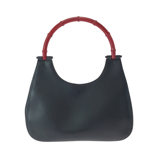 15902
GUCCI グッチ バンブー ブラック 黒 レッド レザー 001 3739 ワンショルダーバッグ  レディース