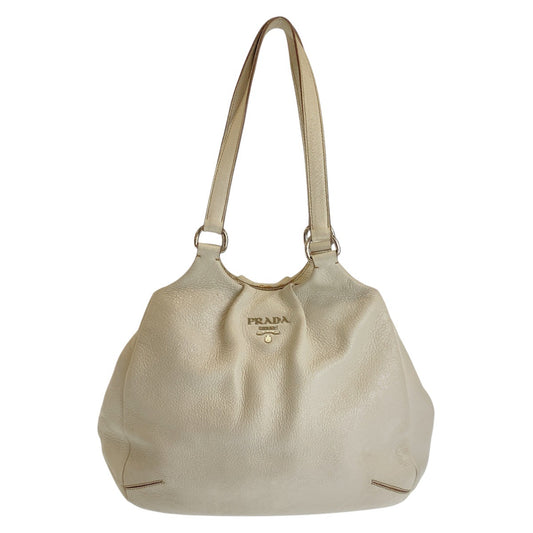 15906
 
PRADA Prada White Silver Hardware Leather Shoulder Bag for Women