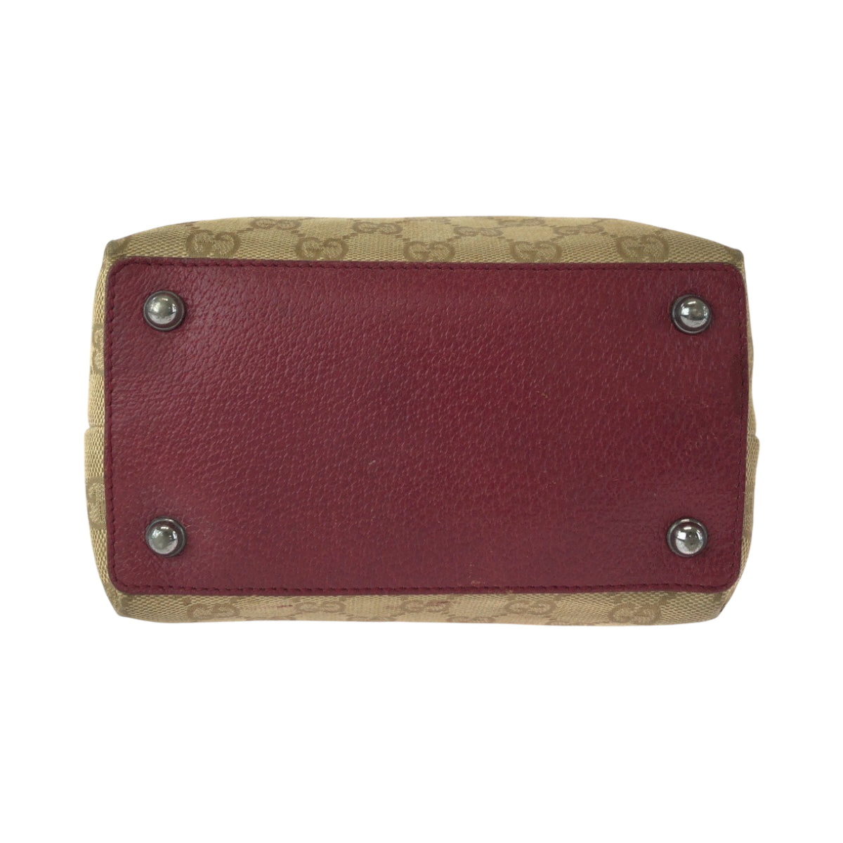 15909
GUCCI グッチ ベージュ レッド シルバー金具 GGキャンバス 120840 トートバッグ ハンドバッグ  レディース AB22