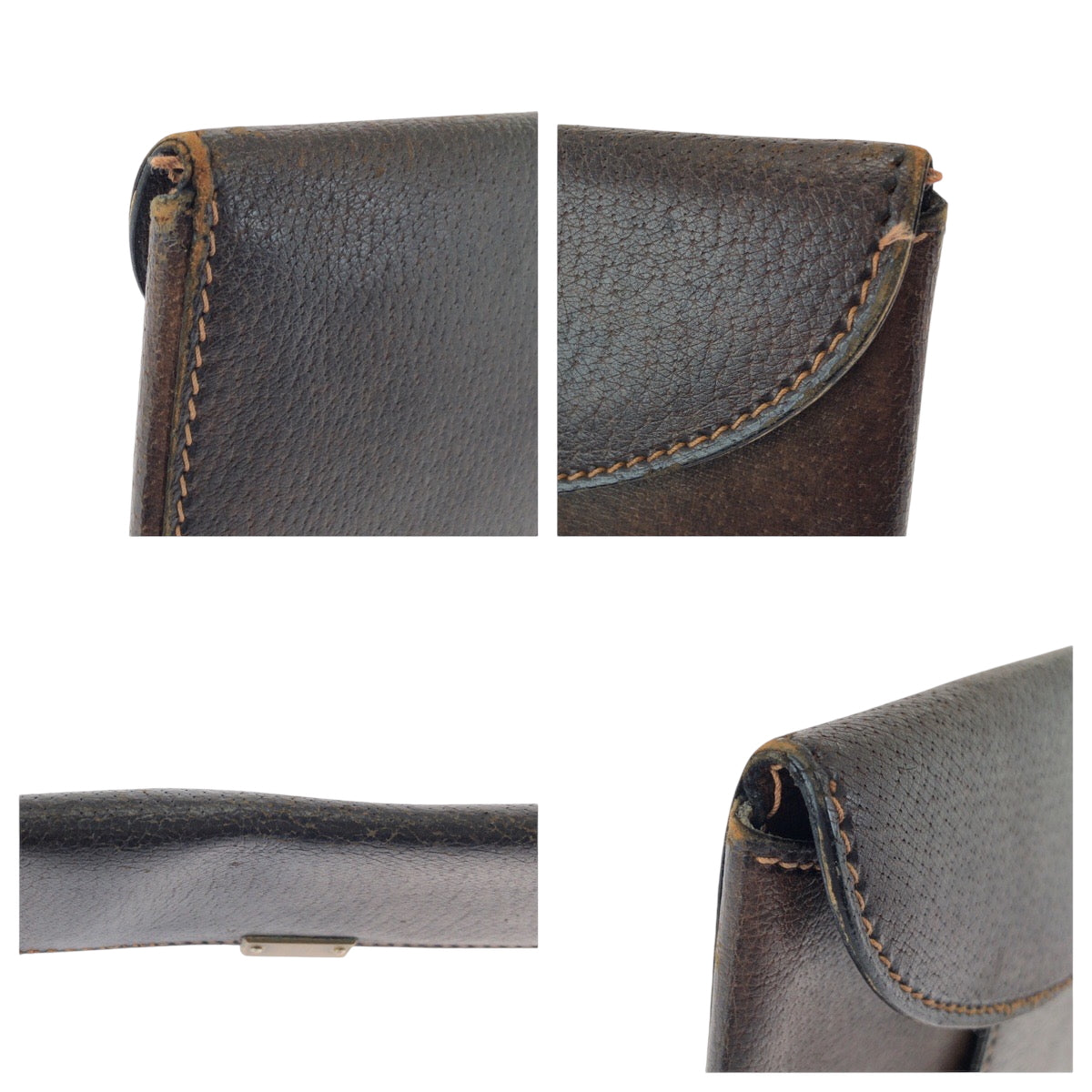 15912
GUCCI グッチ ヴィンテージ オールドグッチ ブラウン ゴールド金具 レザー クラッチバッグ セカンドバッグ  メンズ
