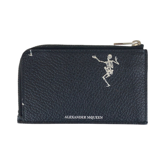 15913
Alexander McQueen アレキサンダーマックイーン ブラック 黒 シルバー金具 レザー コインケース 小銭入れ 男女兼用  レディース