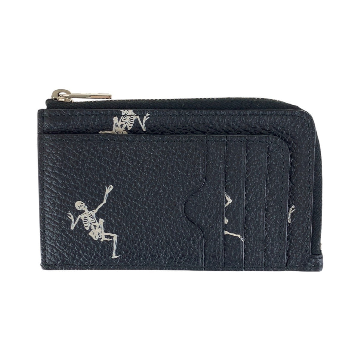 15913
 Alexander McQueen Black Silver Hardware Leather Coin Case Coin Purse Unisex Women's