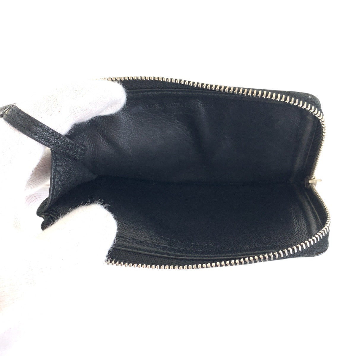 15913
Alexander McQueen アレキサンダーマックイーン ブラック 黒 シルバー金具 レザー コインケース 小銭入れ 男女兼用  レディース