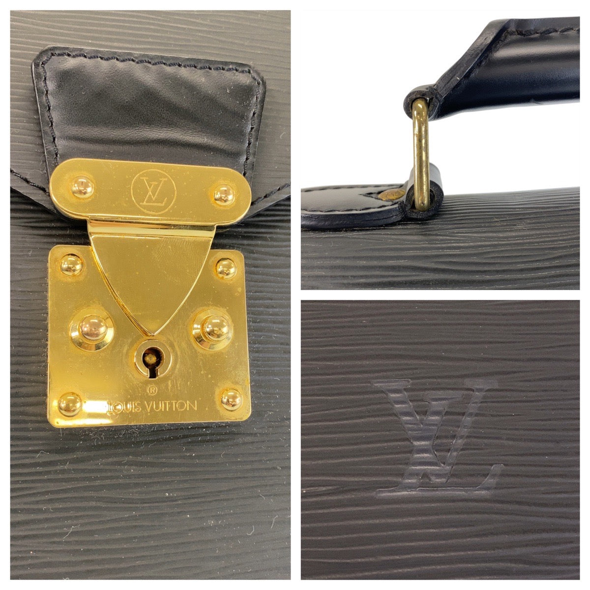 15915
LOUIS VUITTON ルイヴィトン エピ セルヴィエットコンセイエ ブラック 黒 ゴールド金具 レザー M54422 ビジネスバッグ ブリーフケース  メンズ