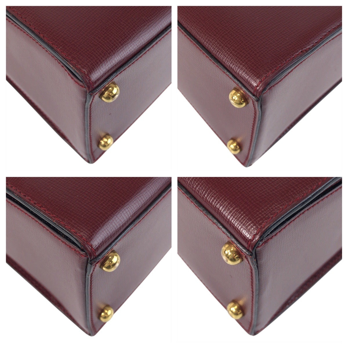 15918
CARTIER カルティエ マストライン ボルドー ゴールド金具 レザー ハンドバッグ  レディース A67