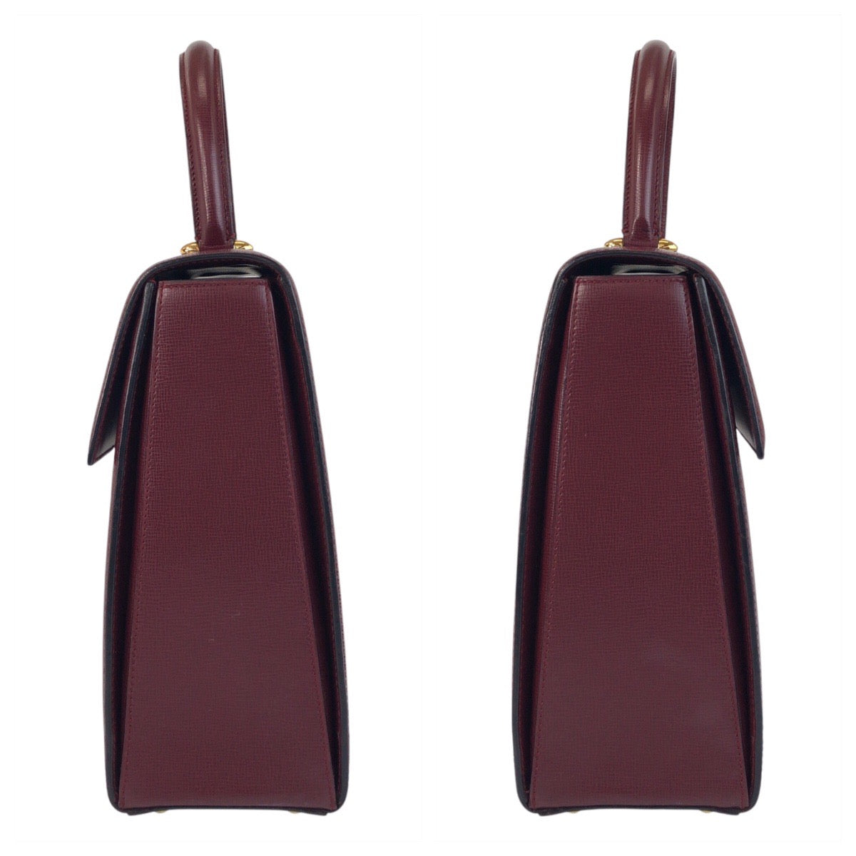 15918
CARTIER カルティエ マストライン ボルドー ゴールド金具 レザー ハンドバッグ  レディース A67