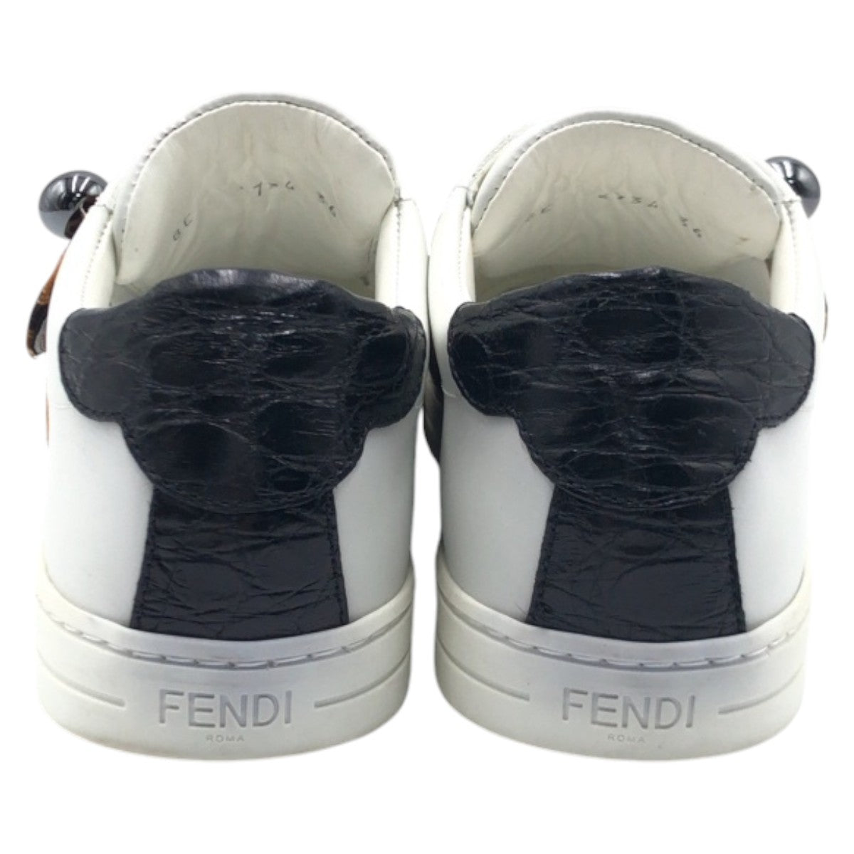 15926
FENDI フェンディ ズッカ柄 ホワイト ブラウン レザー 8E スニーカー 靴 シューズ  レディース ABP22