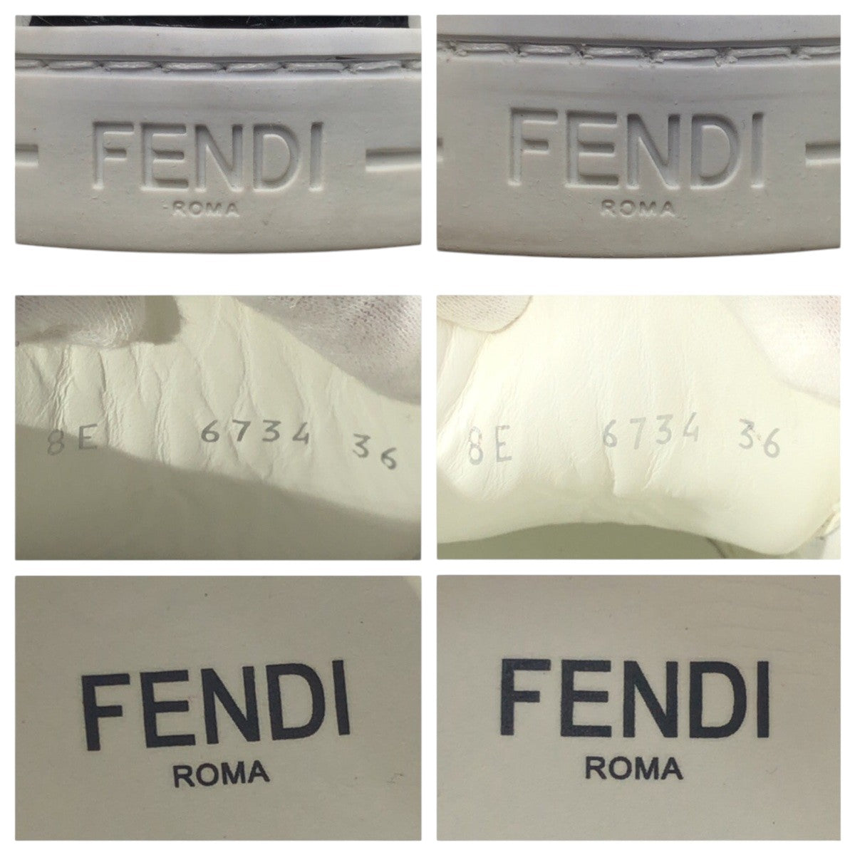 15926
FENDI フェンディ ズッカ柄 ホワイト ブラウン レザー 8E スニーカー 靴 シューズ  レディース ABP22