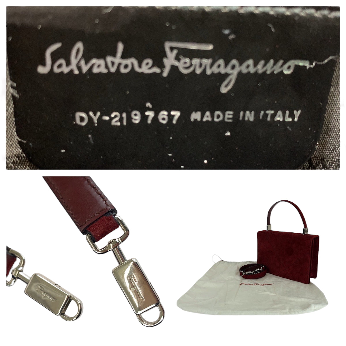 15930
Salvatore Ferragamo サルヴァトーレフェラガモ レッド シルバー金具 スウェード ショルダーバッグ ハンドバッグ 2way  レディース
