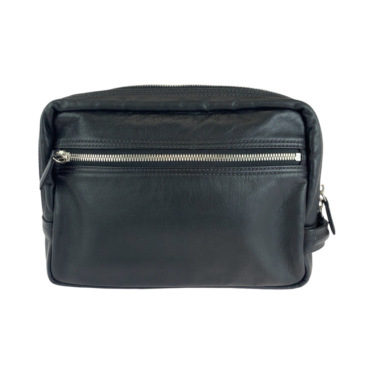 15931
PORTER ポーター ブラック 黒 シルバー金具 レザー セカンドバッグ クラッチバッグ  メンズ