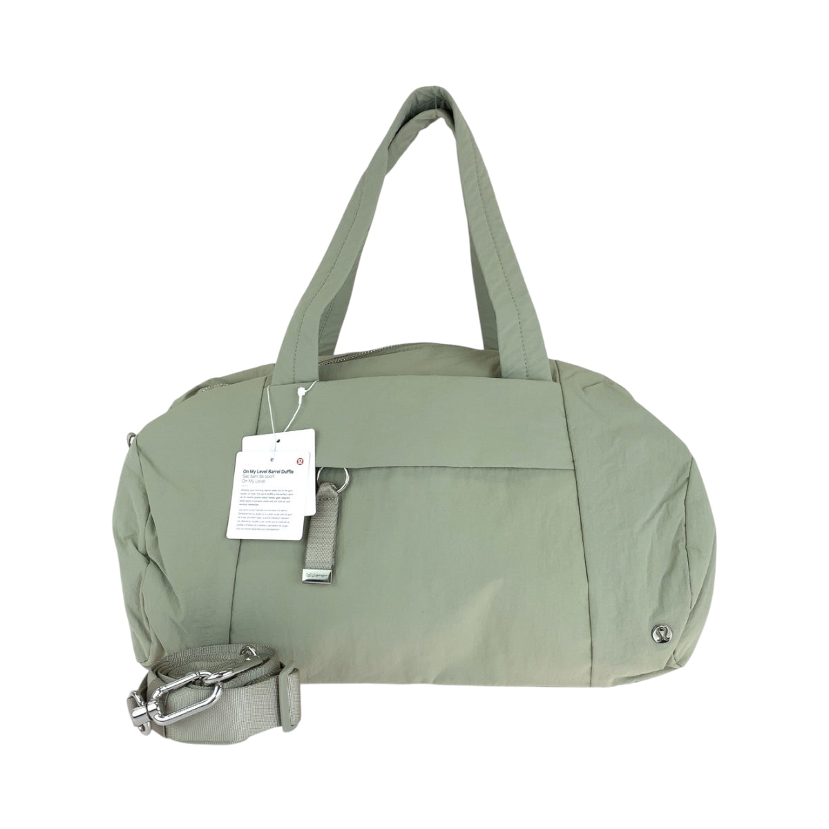 15932
lululemon ルルレモン グレー シルバー金具 ナイロン ショルダーバッグ ボストンバッグ  レディース
