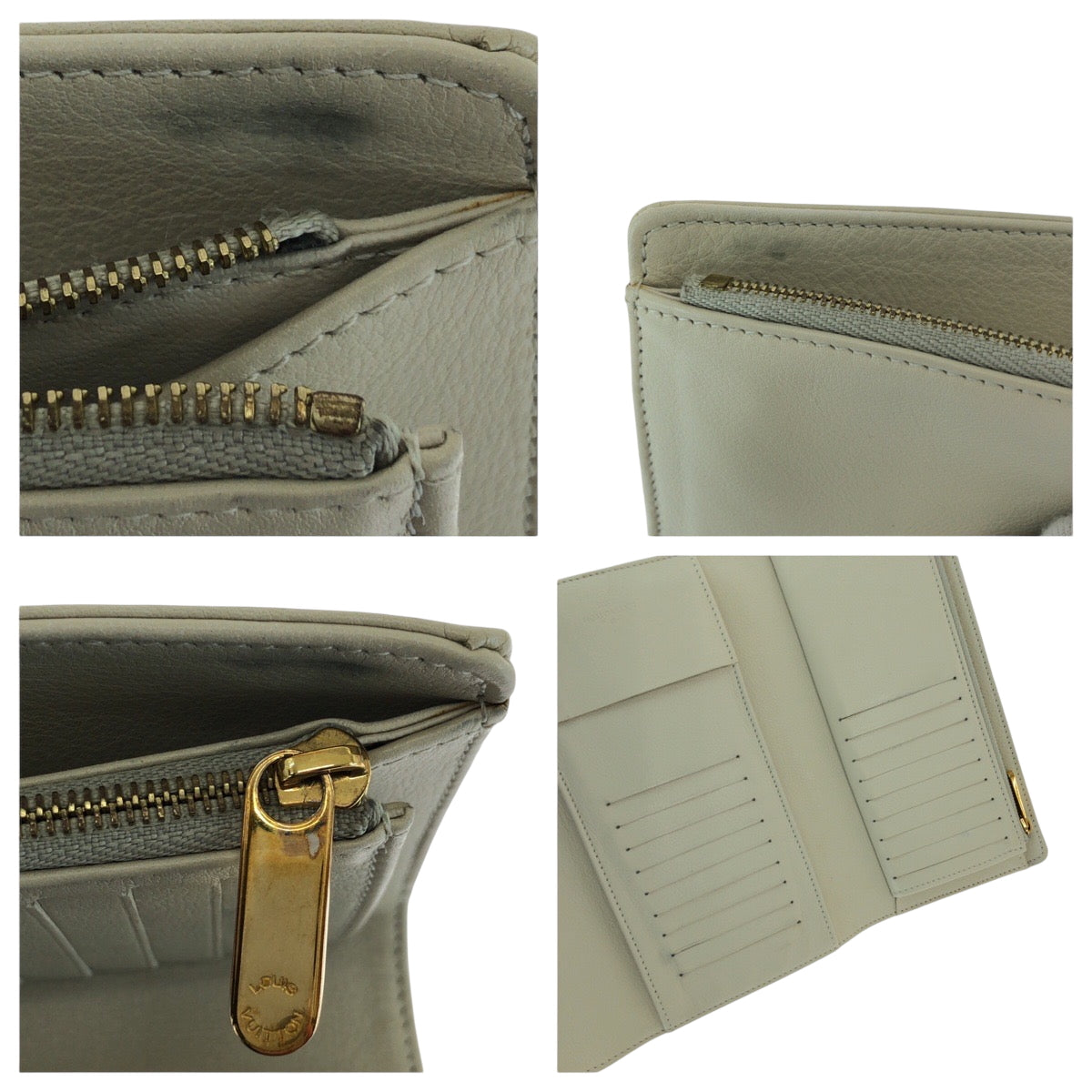15938
LOUIS VUITTON ルイヴィトン モノグラム マヒナ ポルトフォイユ アメリア アイボリー ゴールド金具 レザー M58132 長財布 ロングウォレット  レディース