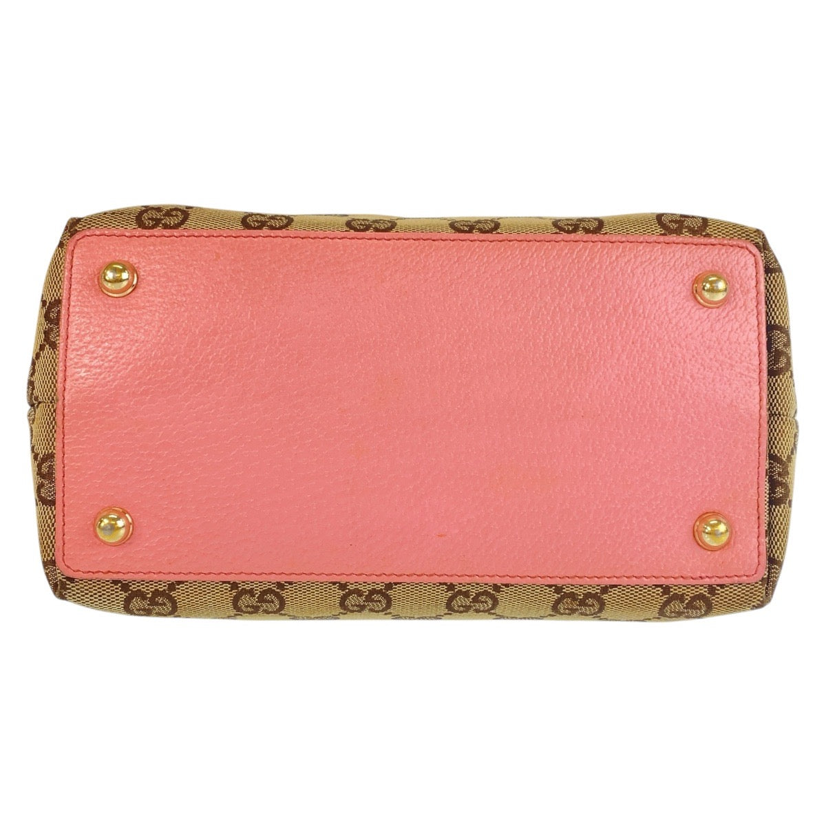 15940
GUCCI グッチ ベージュ ピンク ゴールド金具 GGキャンバス / レザー 120844 トートバッグ ハンドバッグ  レディース