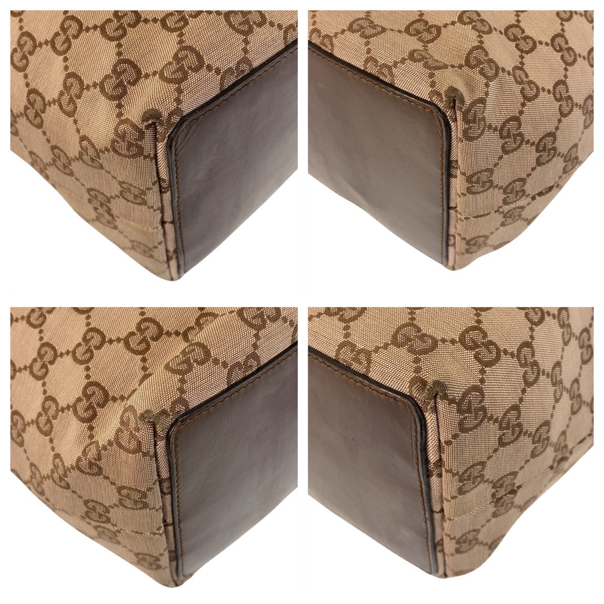 15942
GUCCI グッチ ベージュ ブラウン ゴールド金具 GGキャンバス / レザー 002 1098 トートバッグ ショルダーバッグ  レディース