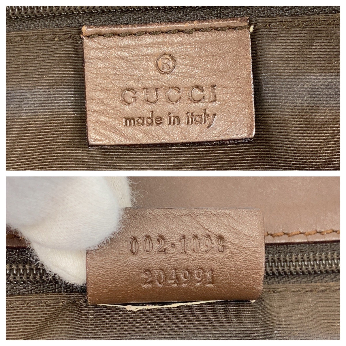 15942
GUCCI グッチ ベージュ ブラウン ゴールド金具 GGキャンバス / レザー 002 1098 トートバッグ ショルダーバッグ  レディース