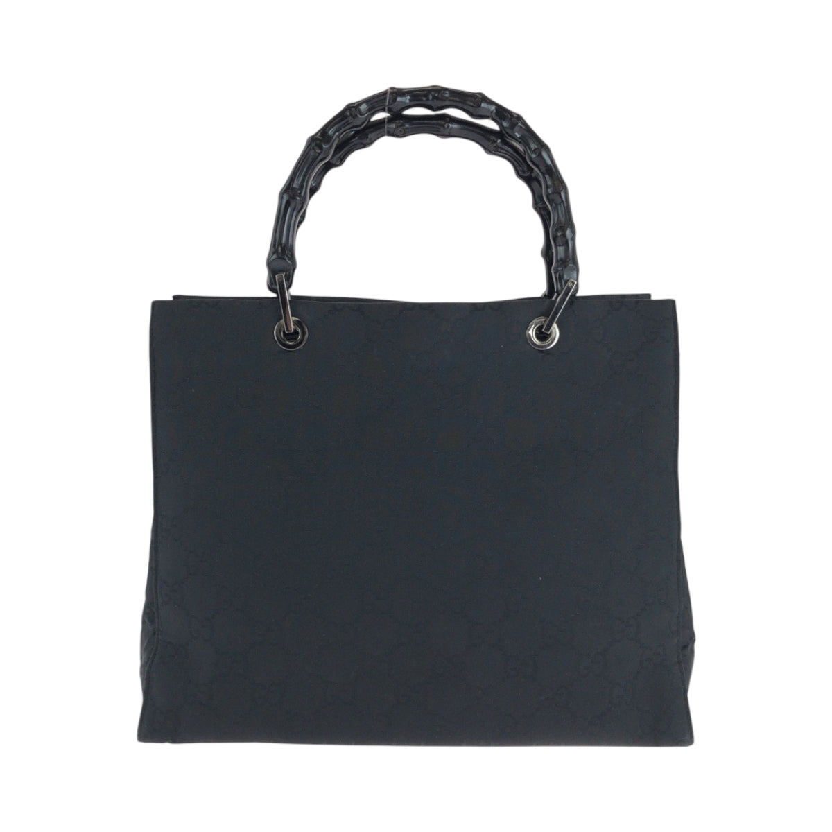 15946
GUCCI グッチ バンブー ブラック 黒 シルバー金具 ナイロン 002 1010 トートバッグ ハンドバッグ  レディース