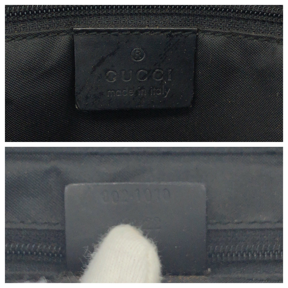 15946
GUCCI グッチ バンブー ブラック 黒 シルバー金具 ナイロン 002 1010 トートバッグ ハンドバッグ  レディース