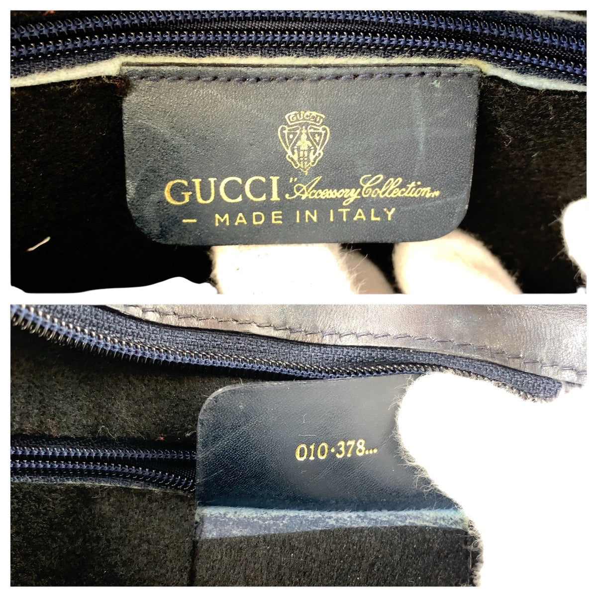 15947
GUCCI グッチ ヴィンテージ オールドグッチ シェリーライン インターロッキング ネイビー ゴールド金具 GGスプリームキャンバス / レザー 010 378 ショルダーバッグ ポシェット  レディース B38