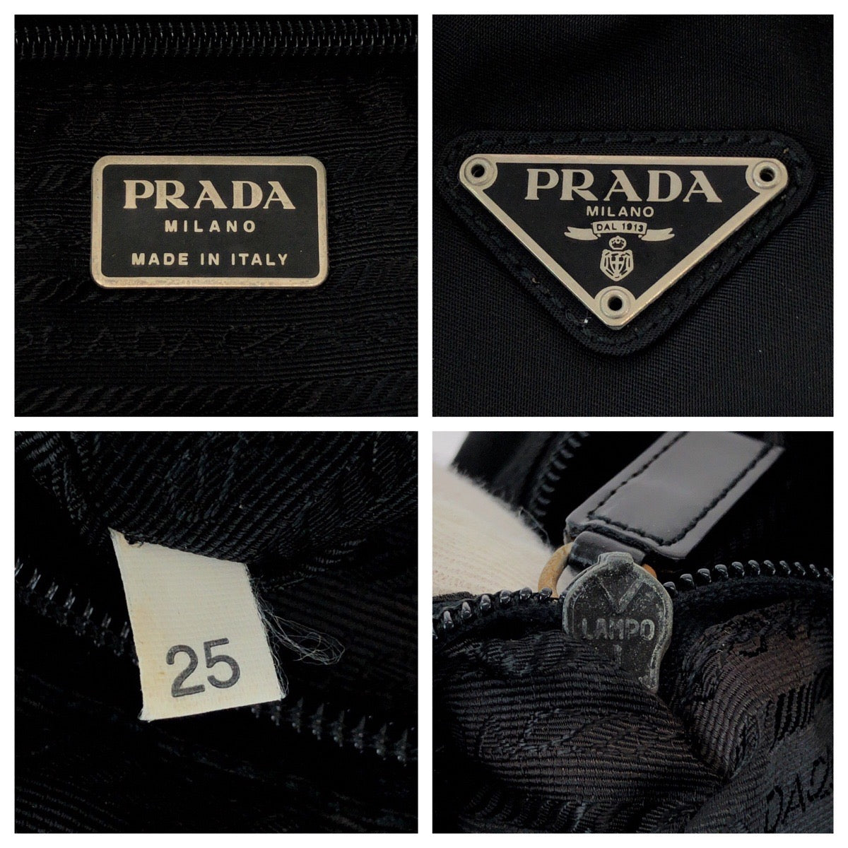 15951
PRADA プラダ テスート 三角ロゴプレート ブラック 黒 シルバー金具 ナイロン ハンドバッグ トートバッグ  レディース