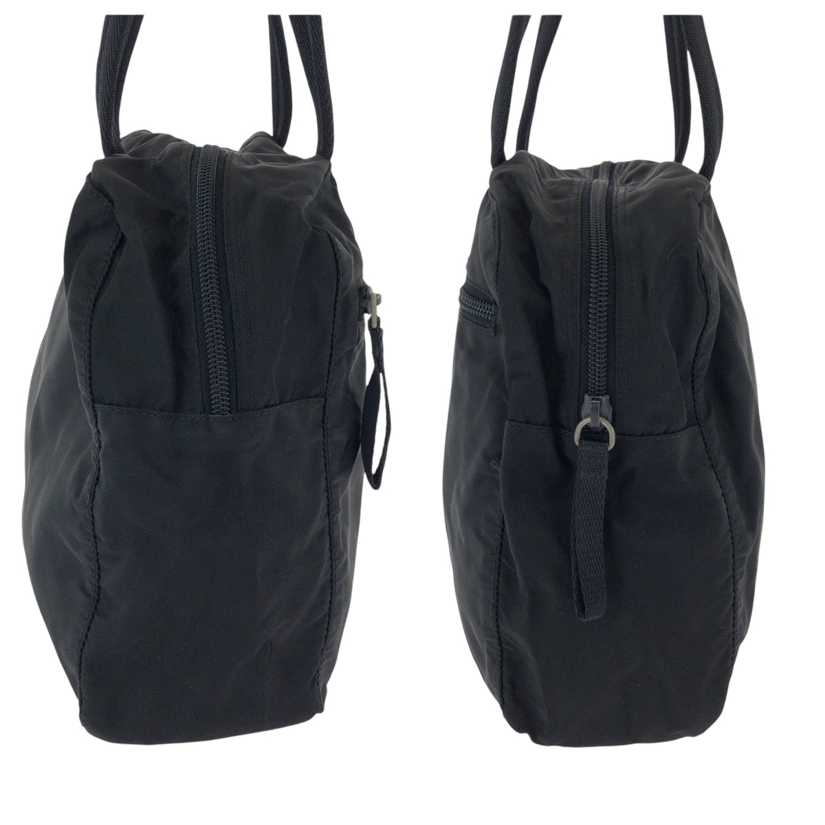 15951
PRADA プラダ テスート 三角ロゴプレート ブラック 黒 シルバー金具 ナイロン ハンドバッグ トートバッグ  レディース