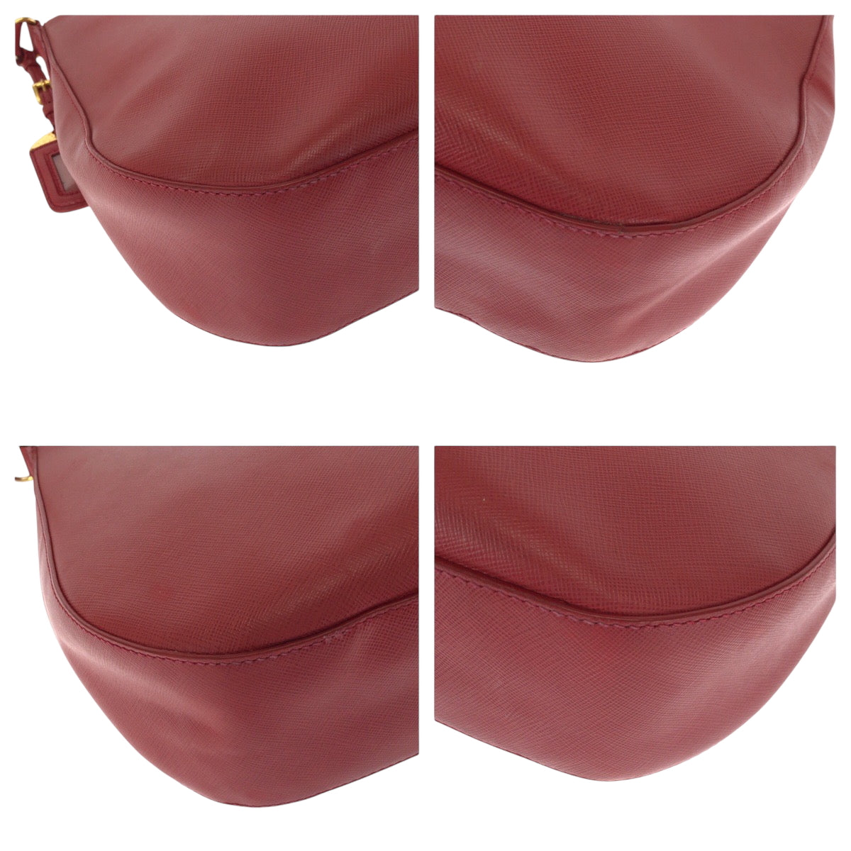 15952
PRADA プラダ サフィアーノ ホーボー レッド ゴールド金具 レザー ワンショルダーバッグ レディース ABP62