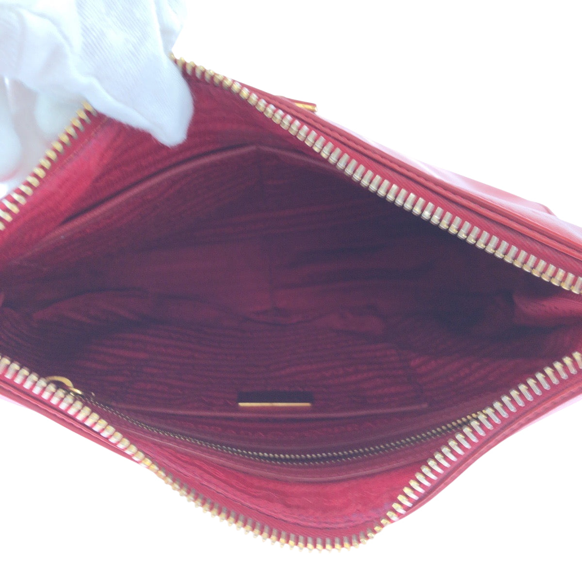 15952
PRADA プラダ サフィアーノ ホーボー レッド ゴールド金具 レザー ワンショルダーバッグ レディース ABP62