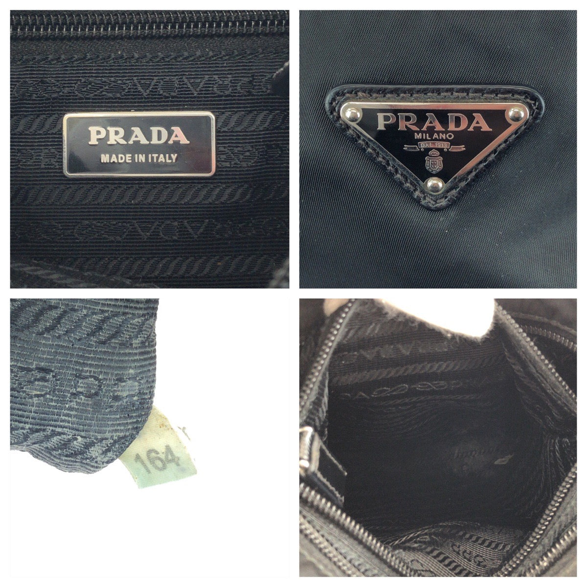 15955
PRADA プラダ テスート 三角ロゴプレート ブラック 黒 シルバー金具 ナイロン VA0053 ショルダーバッグ サコッシュ  メンズ