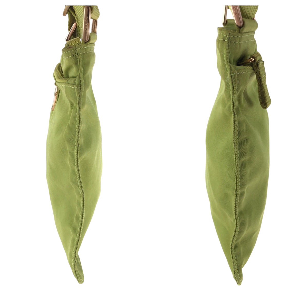 15956
PRADA プラダ テスート 三角ロゴプレート ライトグリーン ゴールド金具 ナイロン ショルダーバッグ サコッシュ  レディース ABP39