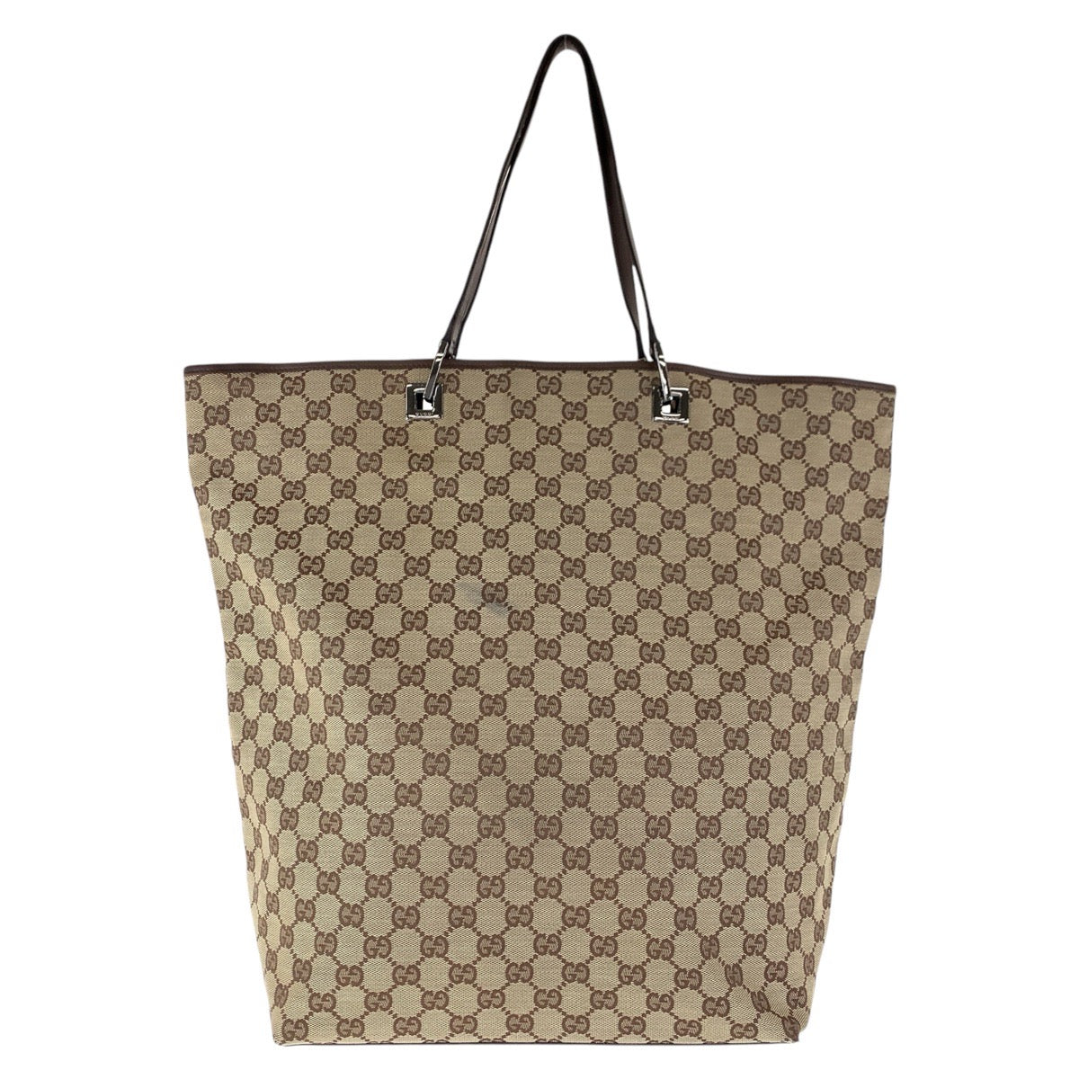 15958
GUCCI グッチ ブラウン シルバー金具 GGキャンバス / レザー 31242 トートバッグ ショルダーバッグ  レディース