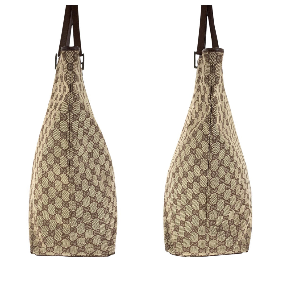 15958
GUCCI グッチ ブラウン シルバー金具 GGキャンバス / レザー 31242 トートバッグ ショルダーバッグ  レディース