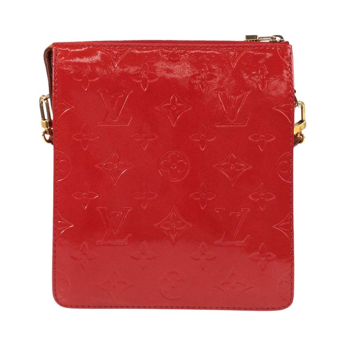 15965
LOUIS VUITTON ルイヴィトン モノグラム ヴェルニ モット ルージュ ゴールド金具 エナメル M91137 ショルダーバッグ  レディース