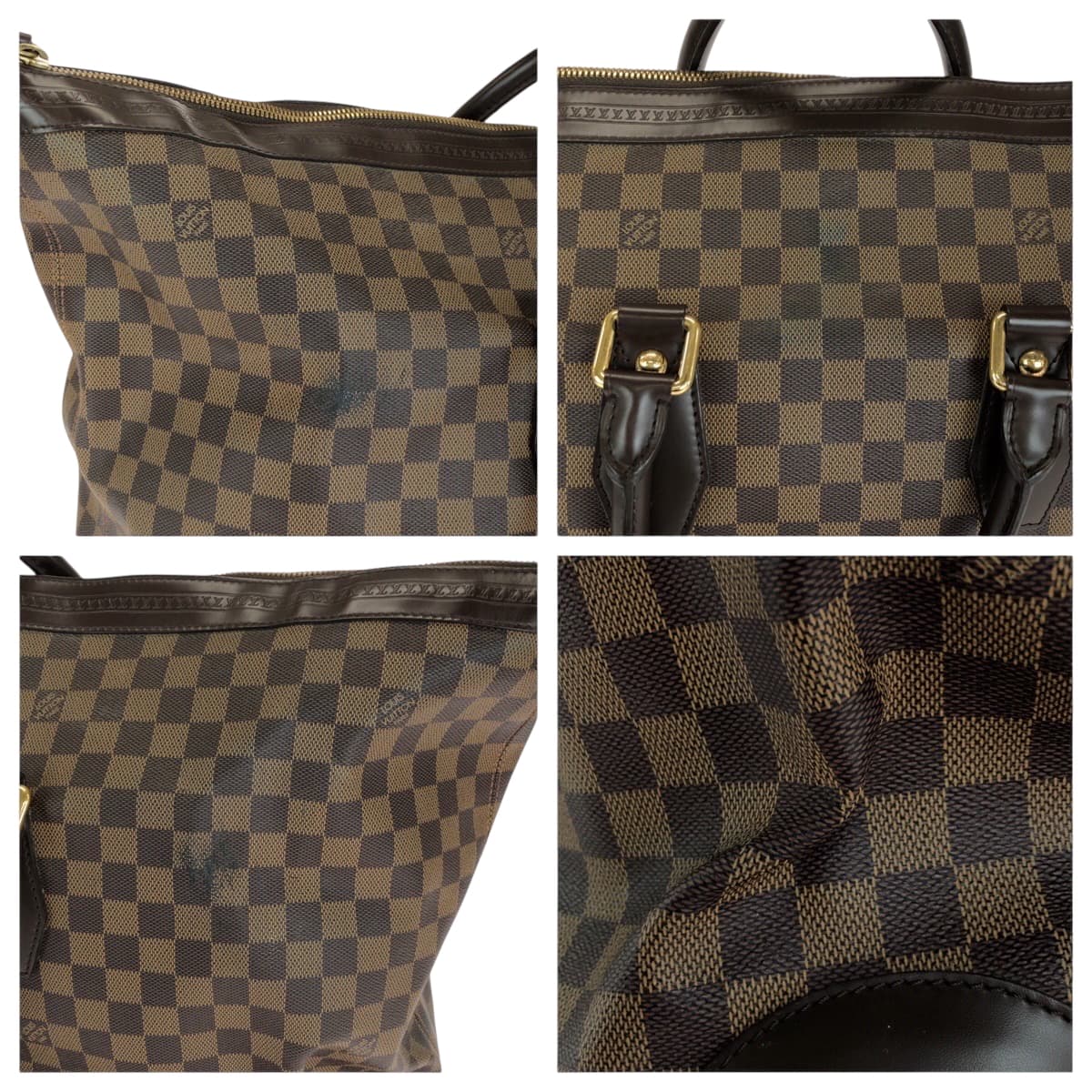 15967
LOUIS VUITTON ルイヴィトン ダミエ ヴァスラブ ブラウン ゴールド金具 PVC N41537 ボストンバッグ ハンドバッグ  レディース