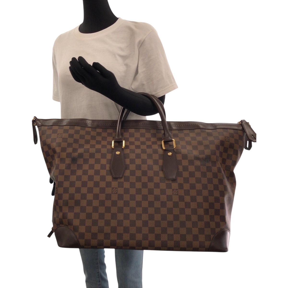 15967
LOUIS VUITTON ルイヴィトン ダミエ ヴァスラブ ブラウン ゴールド金具 PVC N41537 ボストンバッグ ハンドバッグ  レディース