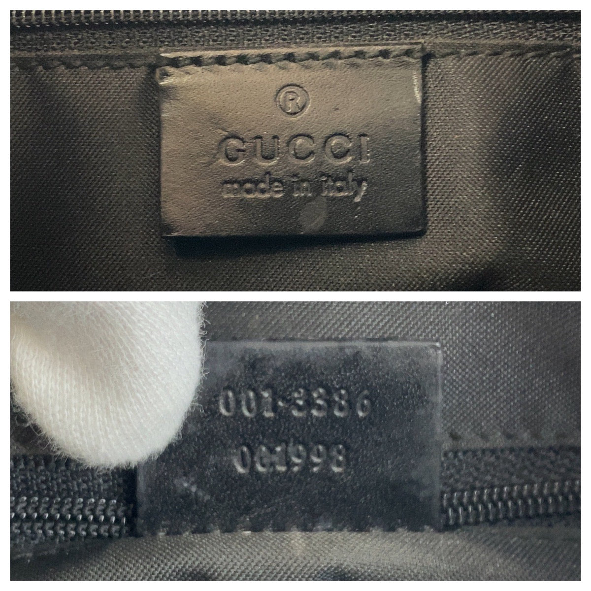 15970
GUCCI グッチ ブラック 黒 GGキャンバス 001 3386 ショルダーバッグ  レディース AB21