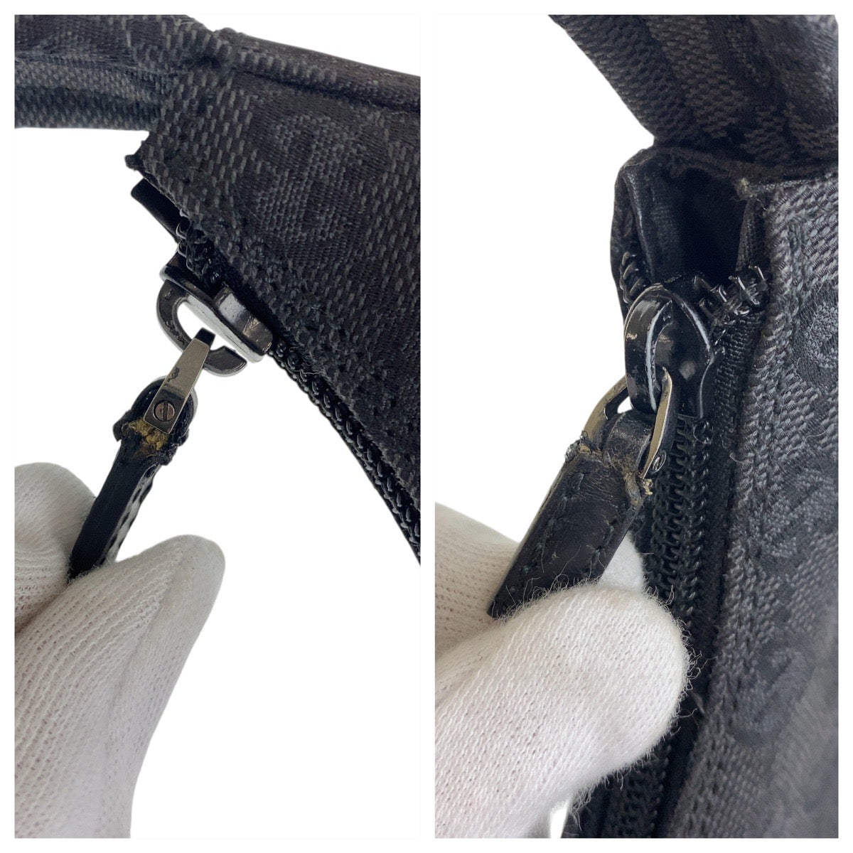 15970
GUCCI グッチ ブラック 黒 GGキャンバス 001 3386 ショルダーバッグ  レディース AB21