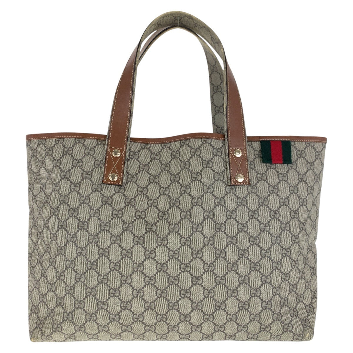 15974
GUCCI グッチ シェリーライン ブラウン グレー ゴールド金具 GGスプリームキャンバス / レザー 211134 トートバッグ ショルダーバッグ  レディース