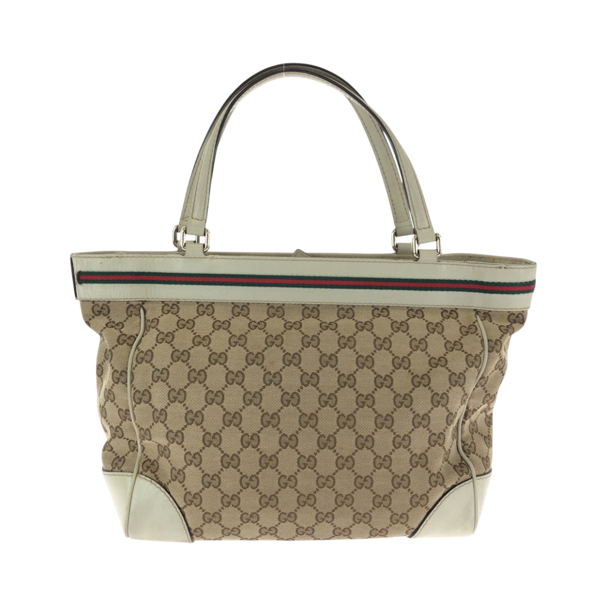 15975
GUCCI グッチ シェリーライン メイフェア リボン ベージュ アイボリー ゴールド金具 GGキャンバス 256071 トートバッグ ハンドバッグ  レディース