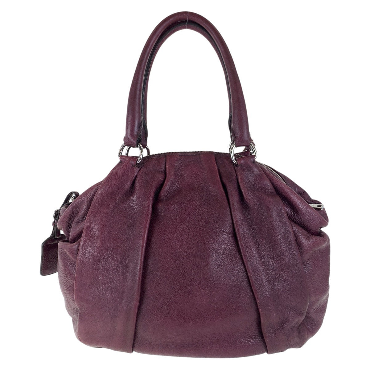 15979
PRADA プラダ ヴィッテロダイノ パープル シルバー金具 レザー トートバッグ ショルダーバッグ  レディース AB41