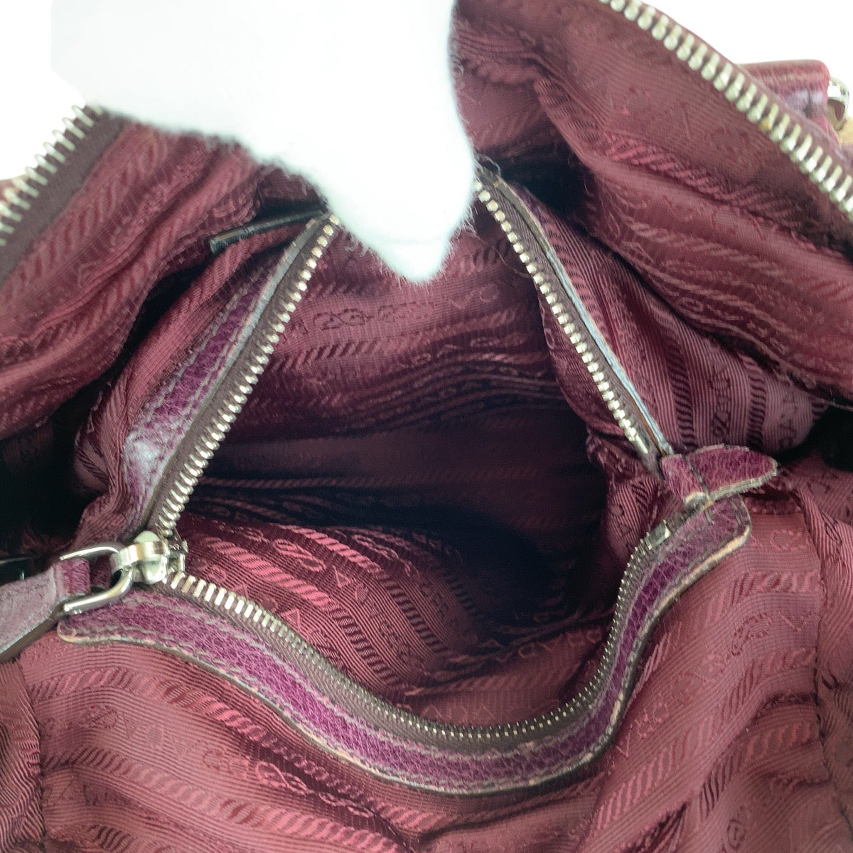 15979
PRADA プラダ ヴィッテロダイノ パープル シルバー金具 レザー トートバッグ ショルダーバッグ  レディース AB41