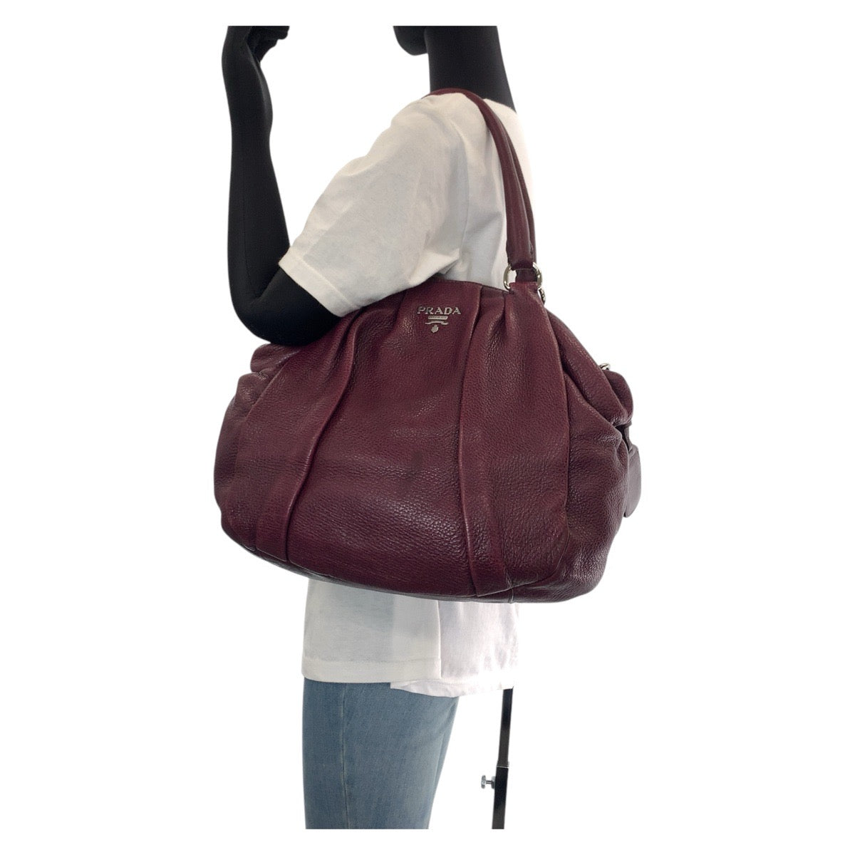 15979
PRADA プラダ ヴィッテロダイノ パープル シルバー金具 レザー トートバッグ ショルダーバッグ  レディース AB41
