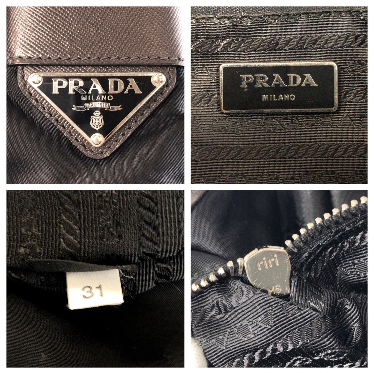 15982
PRADA プラダ テスート 三角ロゴプレート ブラック 黒 シルバー金具 ナイロン ショルダーバッグ メッセンジャーバッグ  レディース